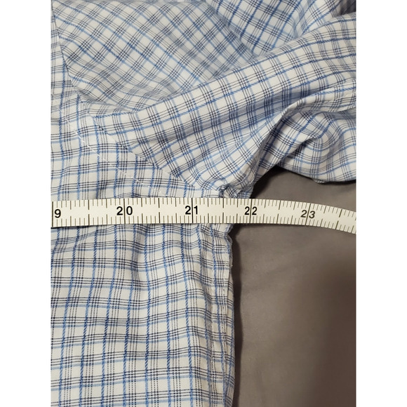 Jos. A. Bank Traveler Men’s Dress Shirt Size 16 32/33 | Blue Check Pattern 100% - Picture 6 of 11